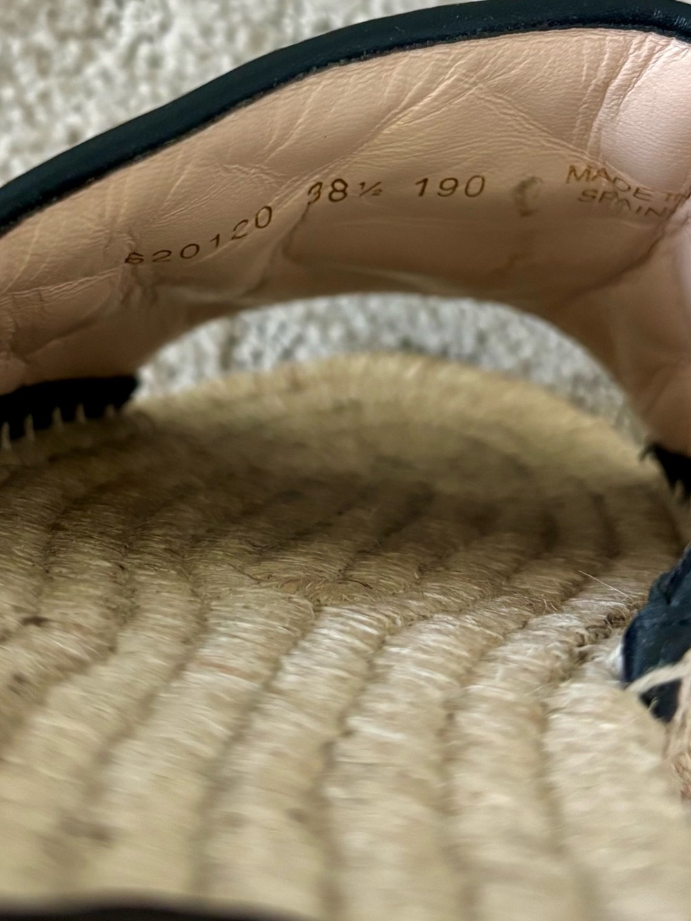 Gucci Pilar Original GG Canvas Espadrille Slide Sandal Sz 38 1/2 Eur - 7 1/2 U.S - Picture 7 of 14